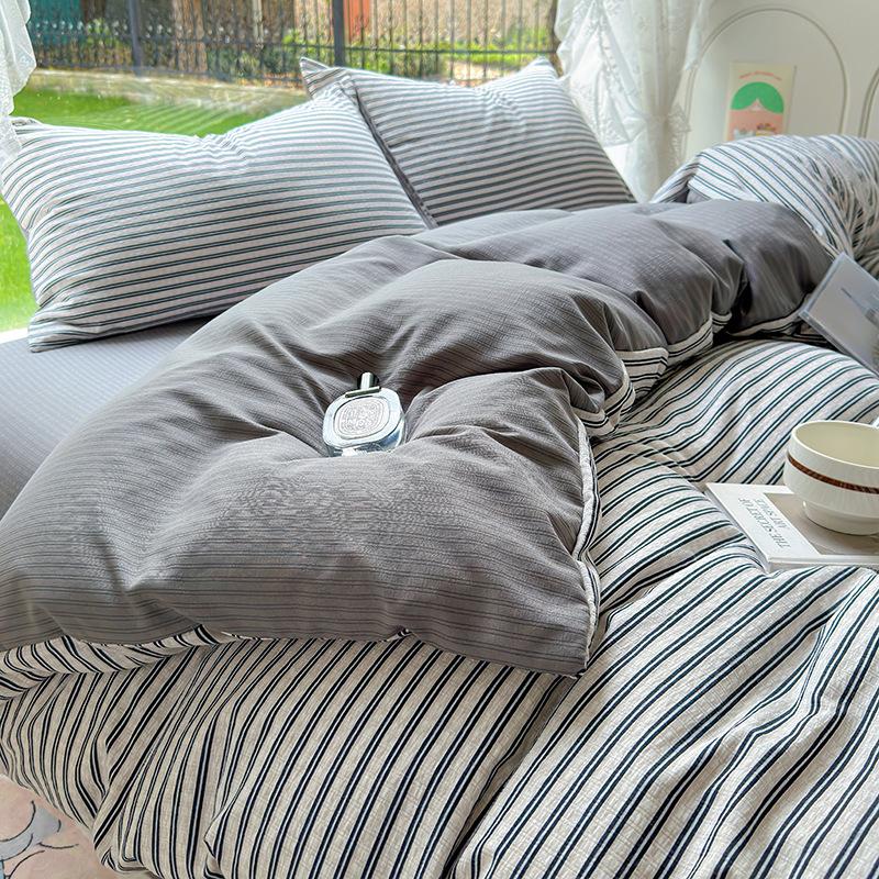 Patru Seturi de Lenjerie de Pat Mică și Proaspătă, Cearșafuri Prietenoase cu Pielea și Respirabile, Fețe de Plapumă, Fețe de Pernă