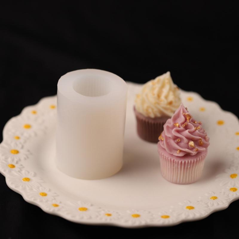 Great Ice Cream Cone Silicone Molds Cupcake Soap Moulds Pretty Ice Cream Pattern Suitable for Various Festivals