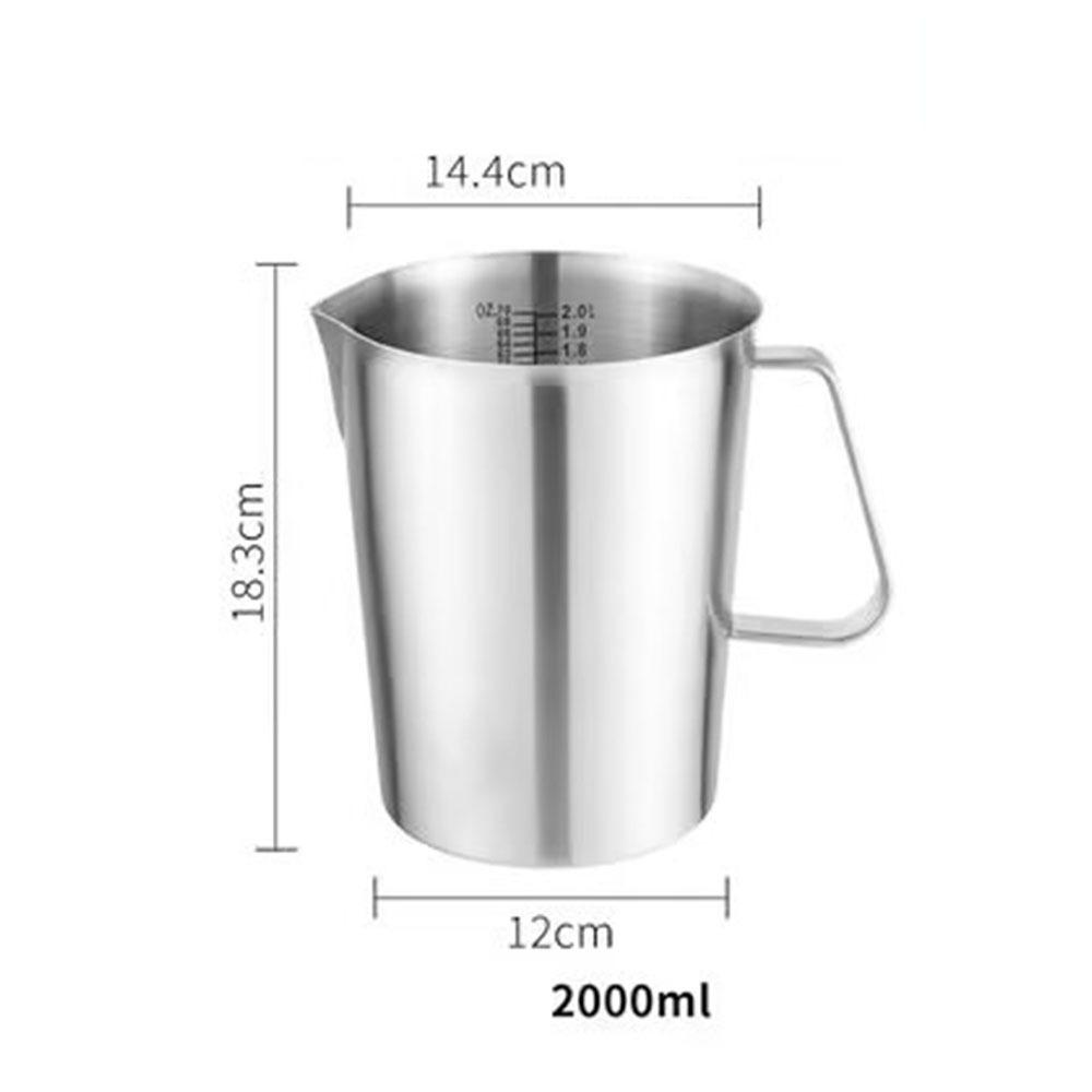 Stainless Steel Graduated Cup with Scale Milk Frothing Jug Stainless Steel Cup Coffee Making
