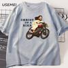 Christ auf einem Motorrad T-Shirt Lustig Religiös Herr Jesus Kirchengruppe Ostern T-Shirt Unisex Damen Baumwolle Kurzarm T-Shirt