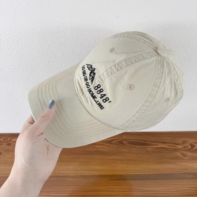 Show Face Retro Small Niche Hat Brim Men's and Women's Soft Top Peaked Cap Korean Hat Curved Cotton Washed Baseball