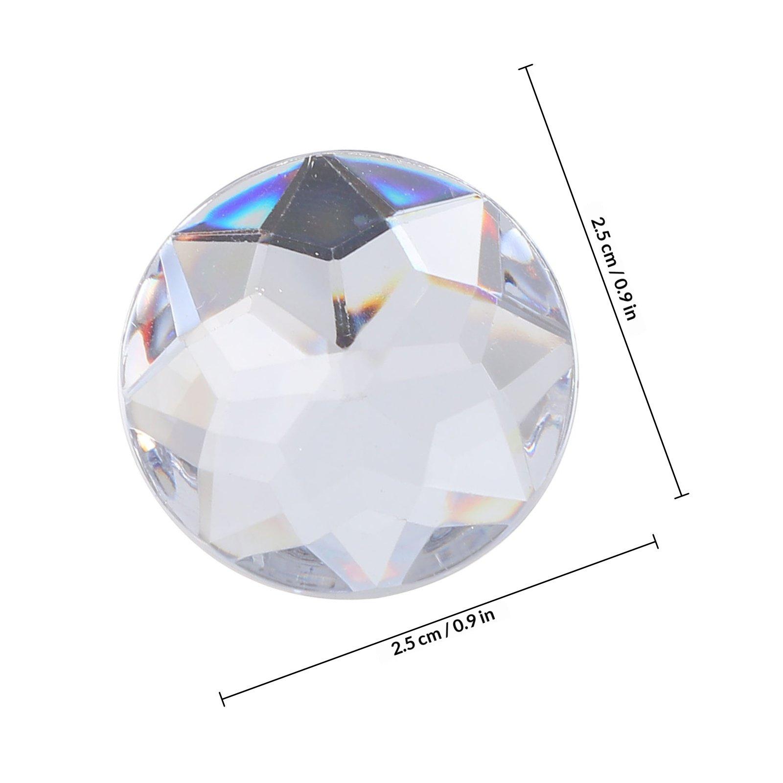 

100Pcs Round Acrylic Flatback Rhinestones 25Mm Transparent Crystal Rhinestones for Crafting Embellishments Nail Art Cosplay белый