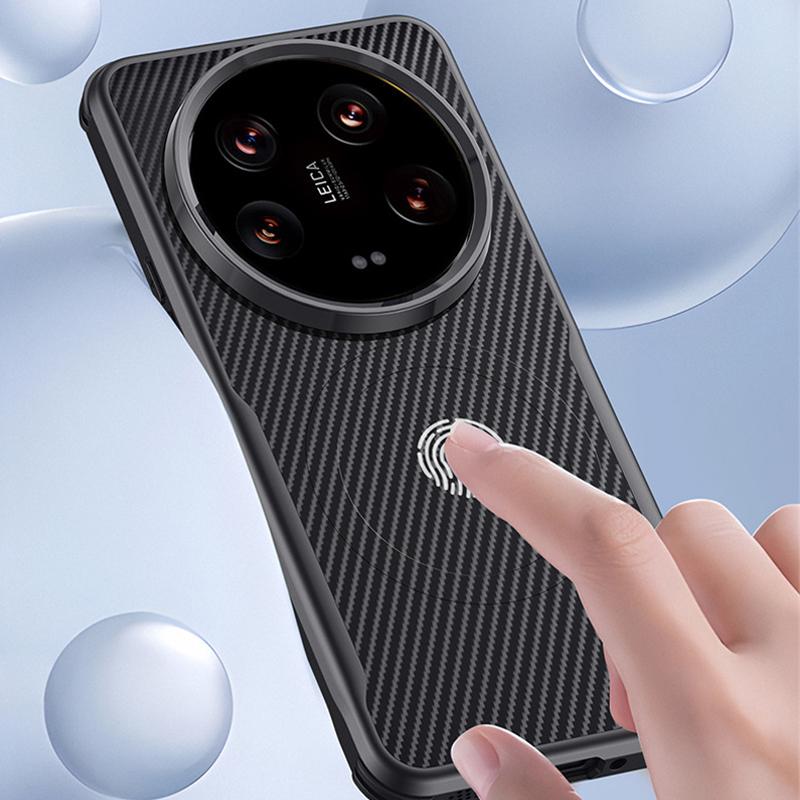 Stoßfänger Handyhülle aus Kohlefaser für Xiaomi 14 Ultra für Magsafe Magsafing Hülle für Xiaomi 14 Pro Kabelloses Laden Magnetische Handyhülle für Mi 14 Pro