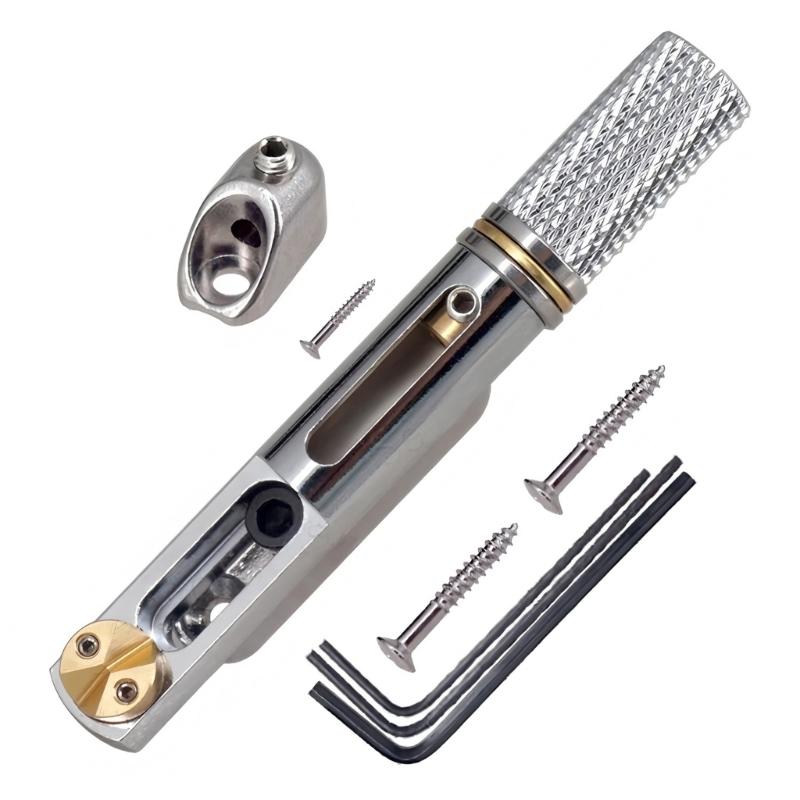 Precisions Crafted Split Bridge Tailpiece For Headless Guitars Easy Installation And Superior Tone Quality Heavy Duties серебряный