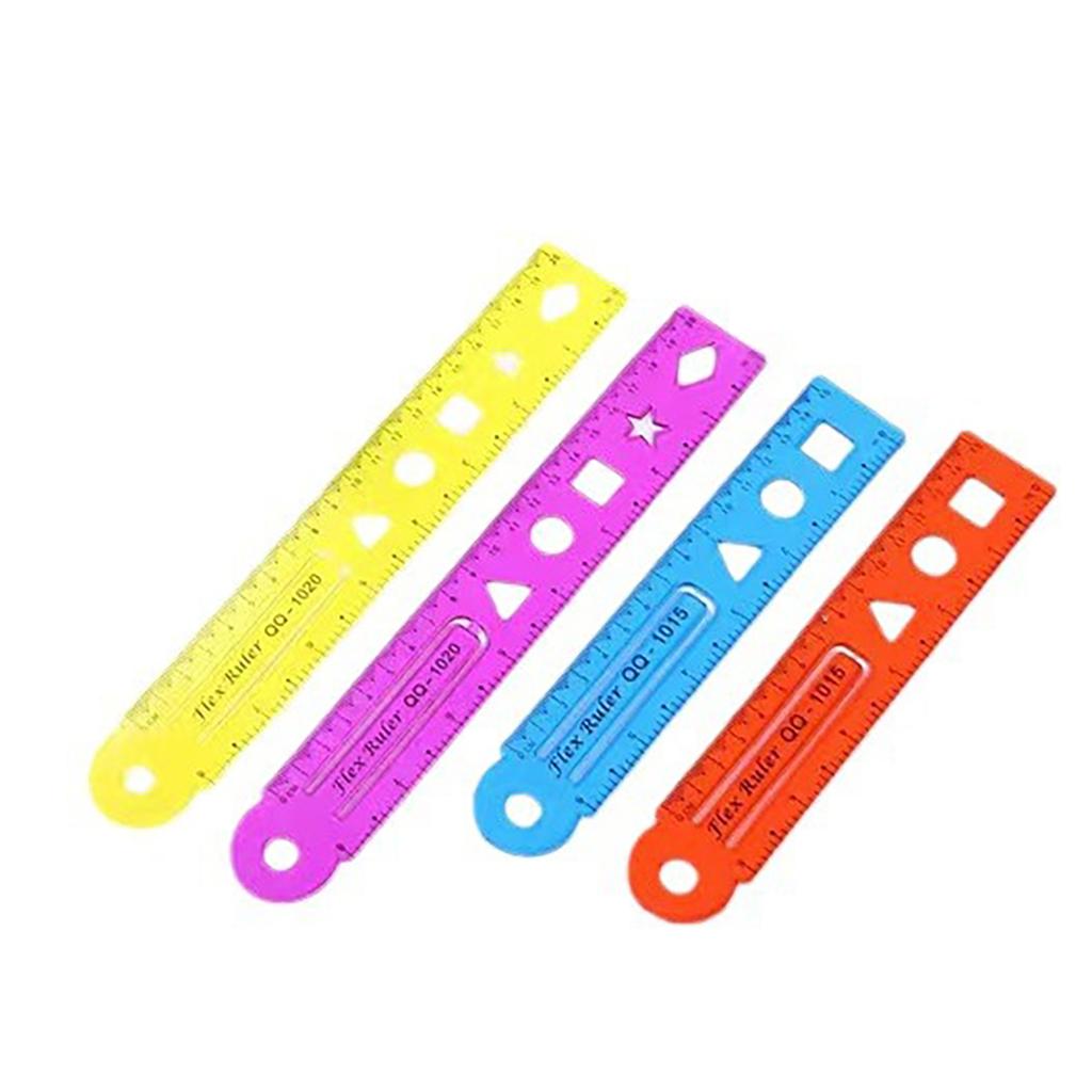 4 Pcs Multifunctional Ruler Straight Ruler Flexible Ruler Drawing Ruler Bendable Ruler Soft Ruler School Supplies