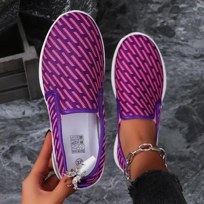 2024 New Color Matching Hot Selling Slip-on Breathable Spring and Autumn Women's Single Shoes Low Heel Women's Shoes