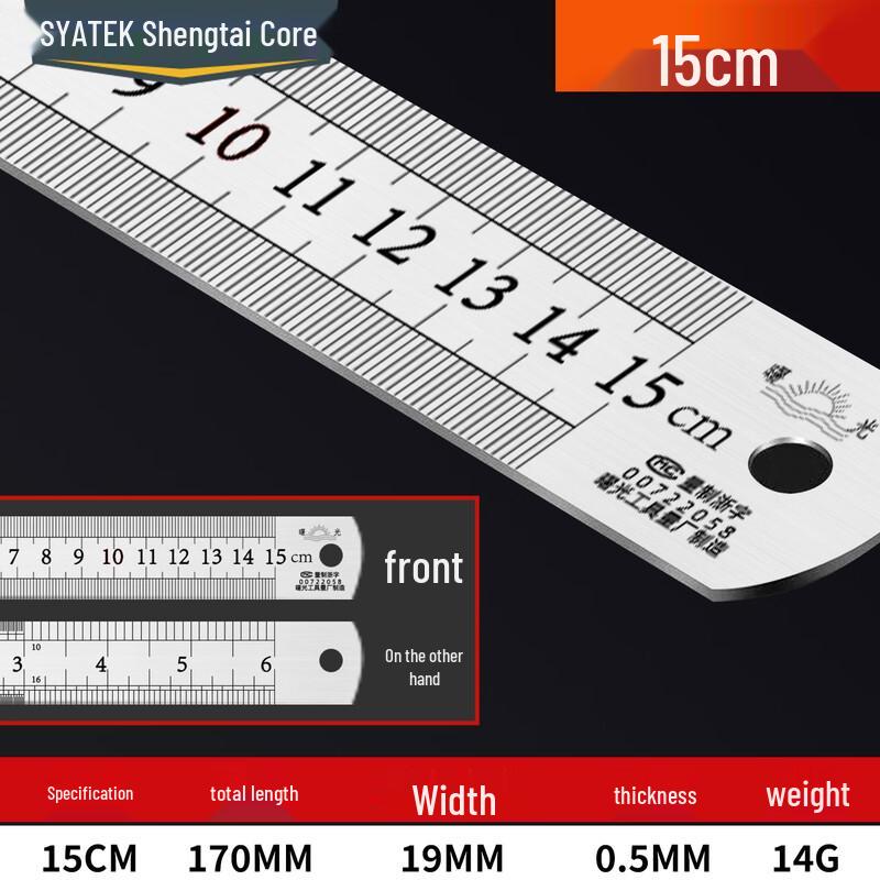 SYNTEK Industrial Grade Stainless Steel Straight Ruler
