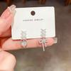 Elegant Heart Zircon Bow Long Earrings - Sweet, Fresh, High-End Feel for Women