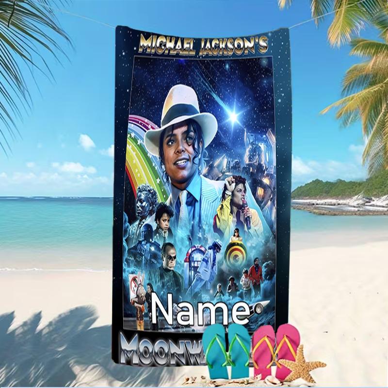 Customizable personalized beach towels Michael Jackson themed designs.Suitable for the beach, yoga, sports;ideal as beach accessories