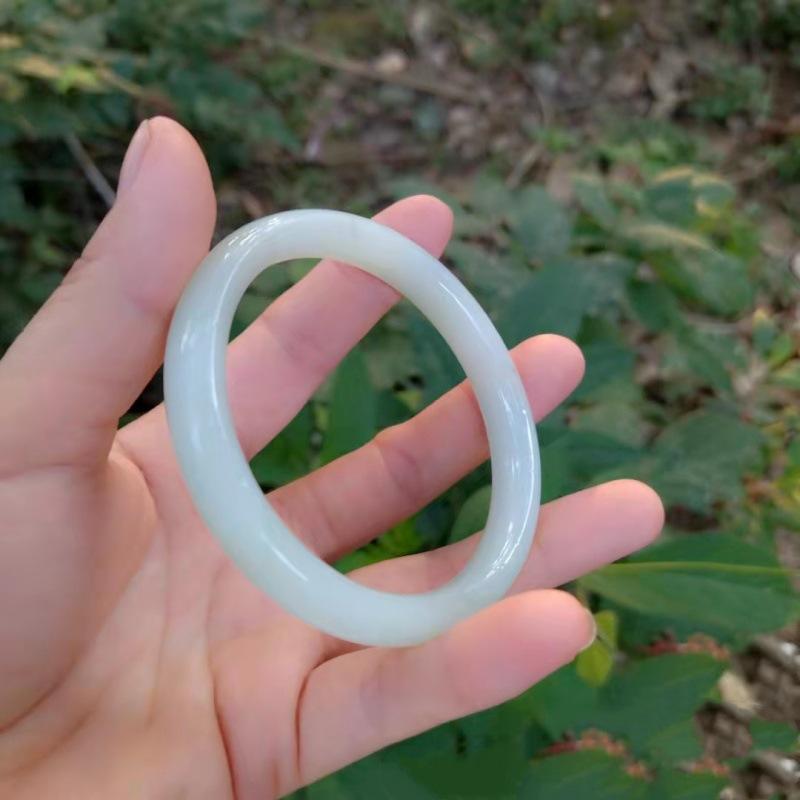 Imitation Jade Solid Color Bangles Vintage Simple Glass Bracelet Chinese Style Ancient Jewelry