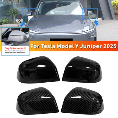 For Tesla Model Y Juniper 2025+ Car Rearview Side Mirror Cover Wing Cap Exterior Door Housing Shell Trim ABS Accessories