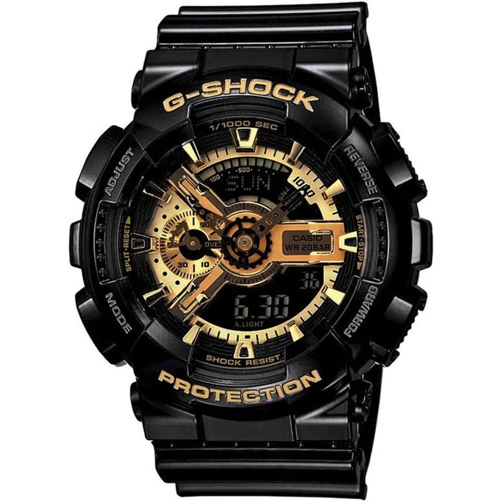 

Casio G-Shock GA-110GB-1ADR Black Gold Series Men s Watch Water Resistant Analog Digital Design