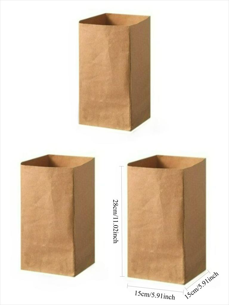 1/4pcs Kraft Paper Bag Reusable Grocery Bags For Fruits Washable Paper Storage Bags Vegetable Plants Flowers Bread Packing