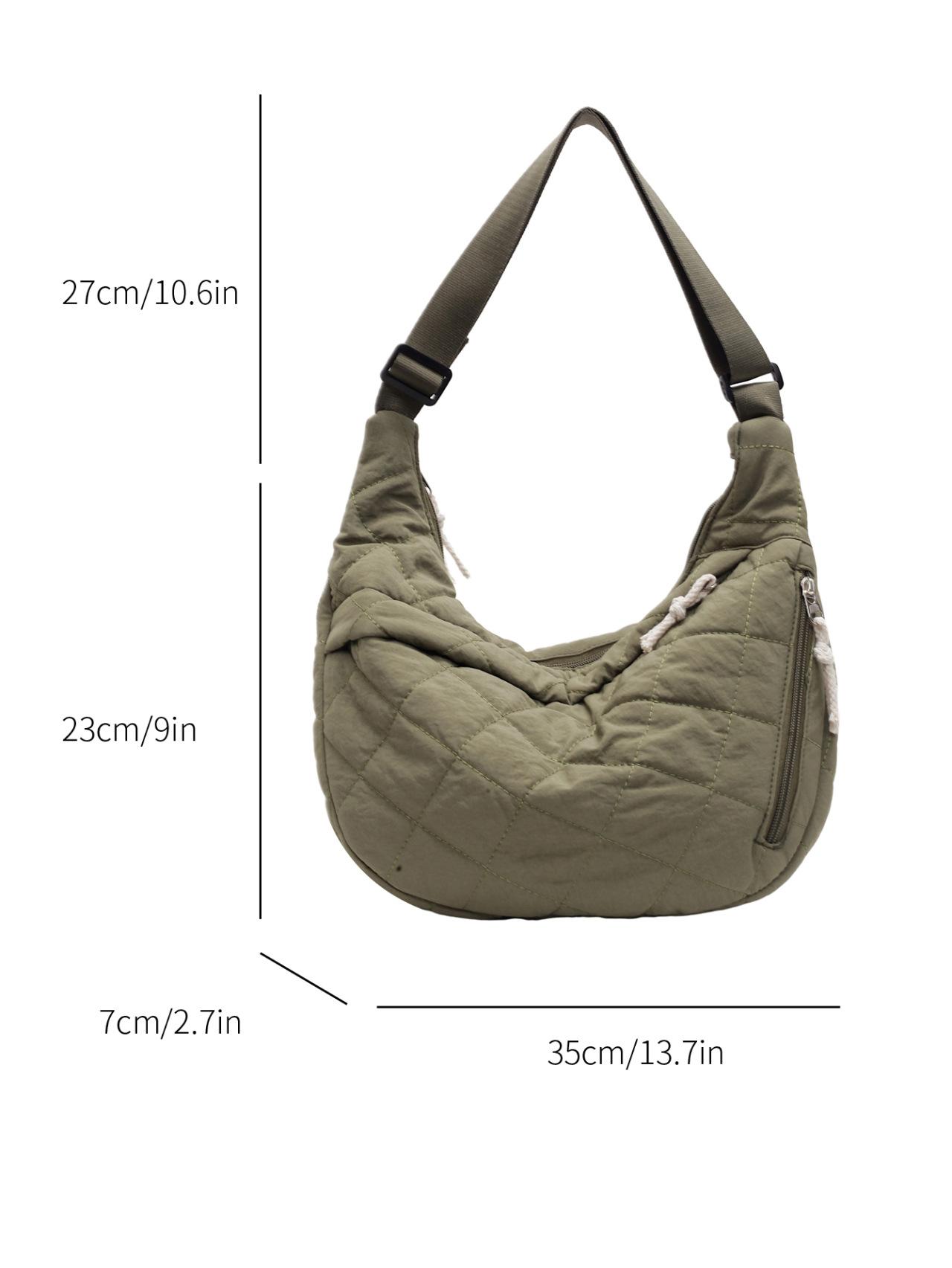

Large-capacity high-end bag women s 2025 new autumn and winter tide fashion niche nylon single shoulder oblique span dumpling bag 35*23*7 зелений