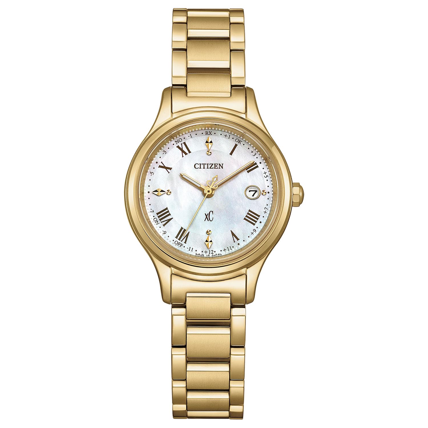 

Cross Sea Photovoltaic Radio Watch Waterproof Gold Amber Yellow [Citizen] Eco-Drive ES9492-57D Women s