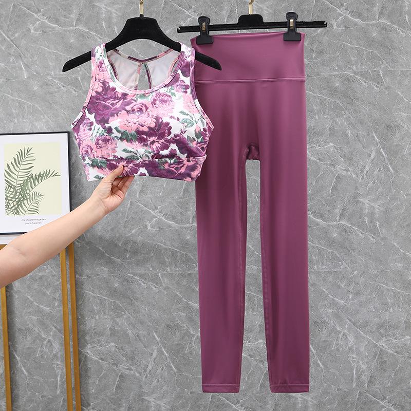 Damski strój do jogi i biegania z wysokim stanem, szybkoschnący - Podnoszący biodra, zestaw fitness na wiosnę/jesień