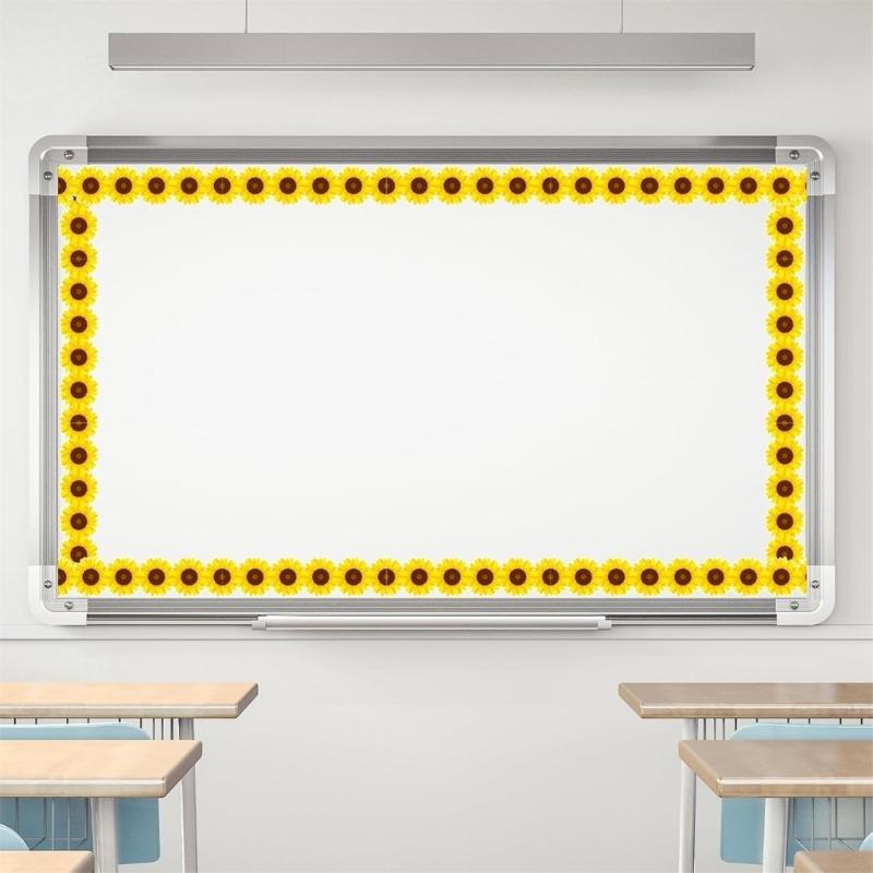 10m Bulletin Board Borders Flowers Classroom Blackboards Flowers Border Trim Decoration for Poster Boards Decoration