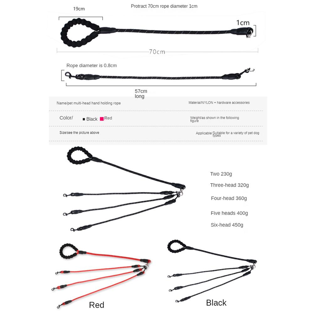 Pet Dog Leash Multiple Dog Types Traction And Wear-resistant 1 To 3 Leash Park Dog Walking Leash