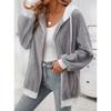 Women S Loose Plush Zip Up Hooded Coat For Autumn Winter