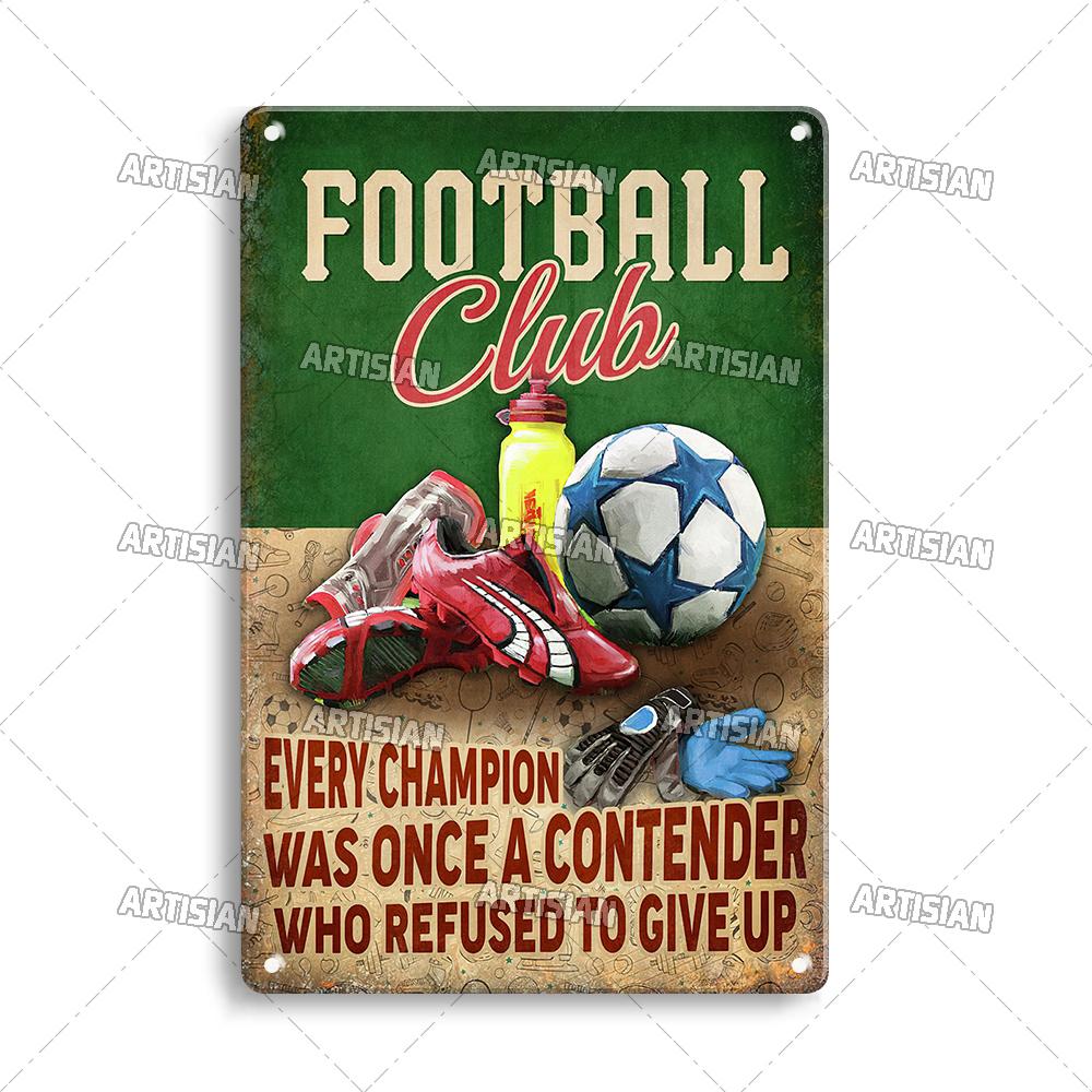 Artisian Football Metal Sign Sport Retro Tin Poster Vintage Decorative Plate Wall Decor Garage Bar Pub Club Hotel Cafe Kitchen