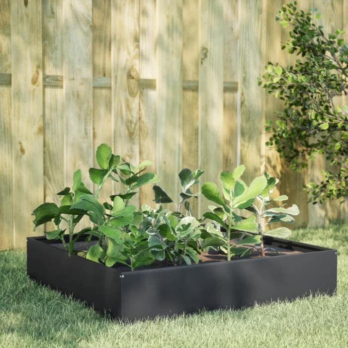 VidaXL Lit surélevé de jardin anthracite 100x100x33,5 cm acier 851026