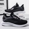 Flying woven men's shoes summer breathable mesh running soft-soled sports shoes boys versatile height-increasing white shoes