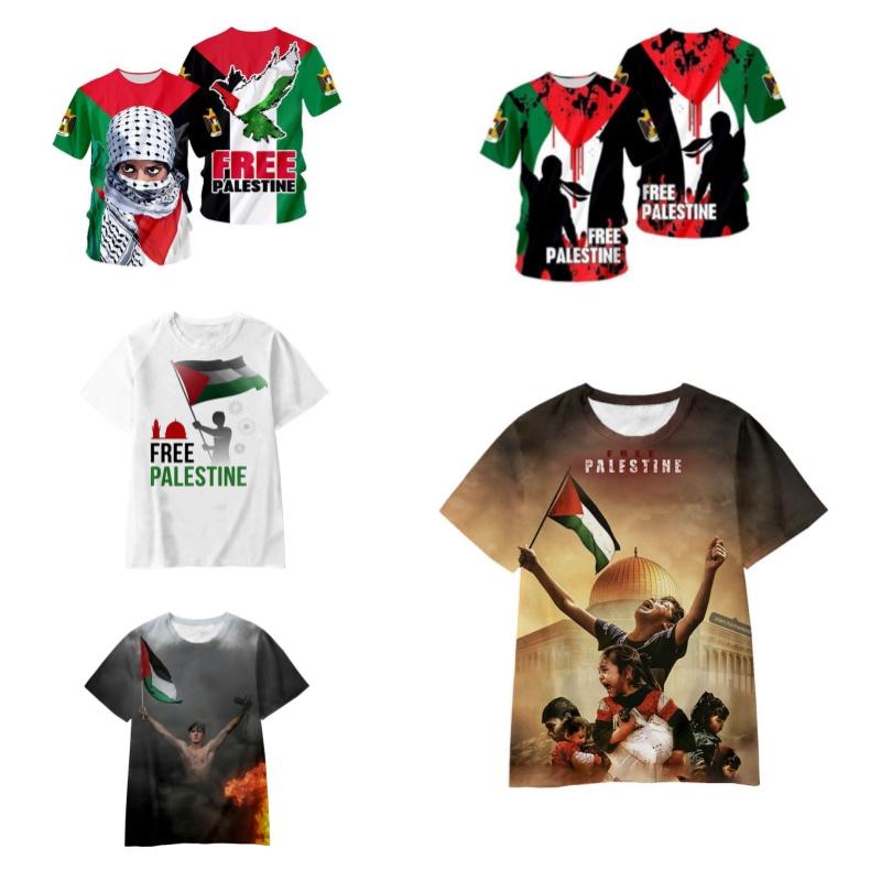 New Autumn Collection 3d Printed Palestinian Flag T-shirt Casual And Loose-fit