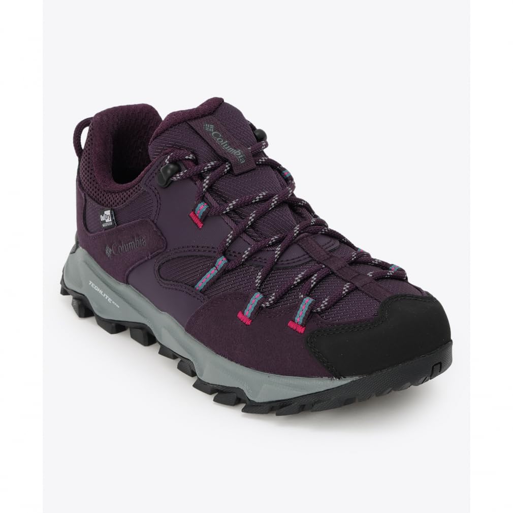 Columbia Saber Six Low Outdry Wide Hiking Size Dark Wild YK5037 Shoes, Women's, 25.0cm, Plum, Fuchsia,