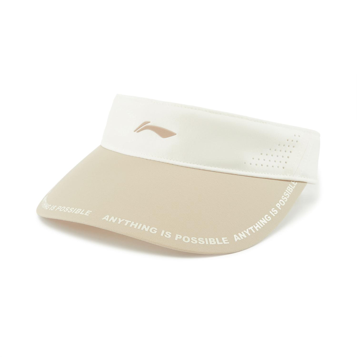 Li-Ning Two-Tone Printed Design - Sun Protection Hat Unisex hats Khaki White AMXV001-4 F