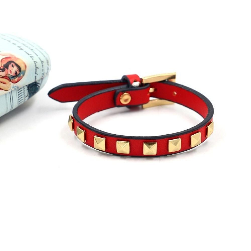5 Color Options Rivets Bracelet PU Leather Leather Bracelets Fashion Studded Bangle Gift Jewelry