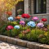 Yousheng 2Pcs Metal Flowers for Outside, Decorative Garden Stakes, Flower Bed Decor Plant Stakes, Metal Art for Outside, Outdoor Yard Art for Lawn