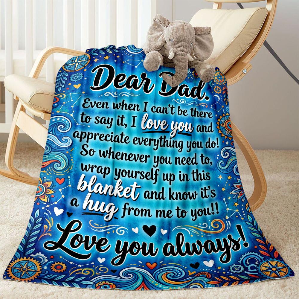 Love Letter Dad Blanket Soft & Cozy Great for Bed Picnics Office Four Seasons Universal Playful Design Gifts For Family Or Friends