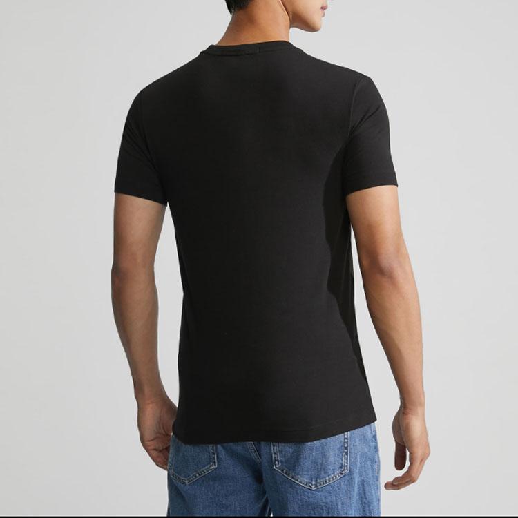 Calvin Klein Colorful Letter Jacquard Casual Crew Neck Short Sleeve T-Shirt Men Tops Space-Black J323923-BEH