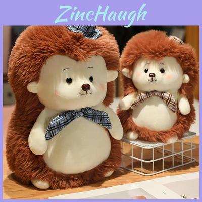 Charming Hedgehog Plush Toy Soft Animal Doll In Blue And Brown Bow Tie Designs
