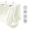 Satins Banquet Tablecloth 57 X 71 Inch Rectangular Draped Table Cover with Smooth Silky Fabric for Wedding Reception Decors