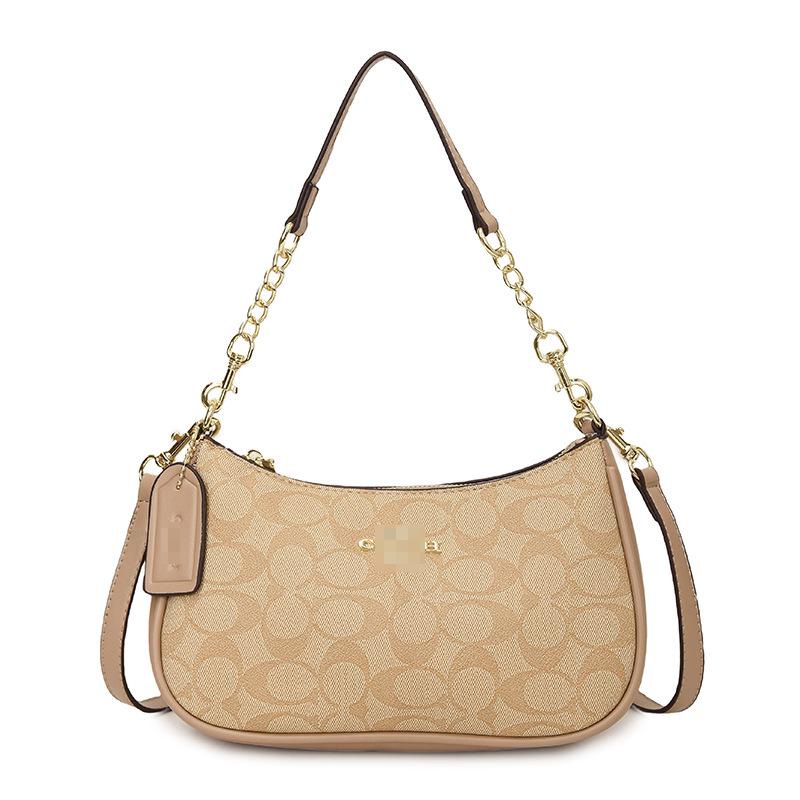 Women's Classic Versatile Crescent Crossbody Bag with Chain Print