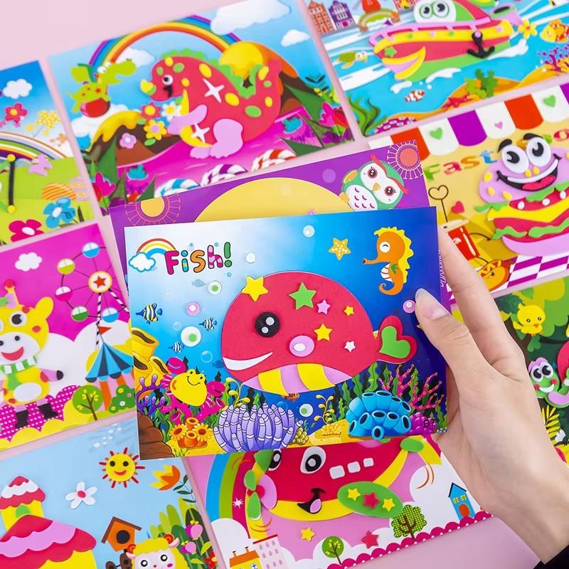 5~20pcs Children EVA Foam Sticker Toy Cute Cartoon Animal Puzzle 3D Puzzle Early Education Toys for Kids Toy Girls Gift TMZ