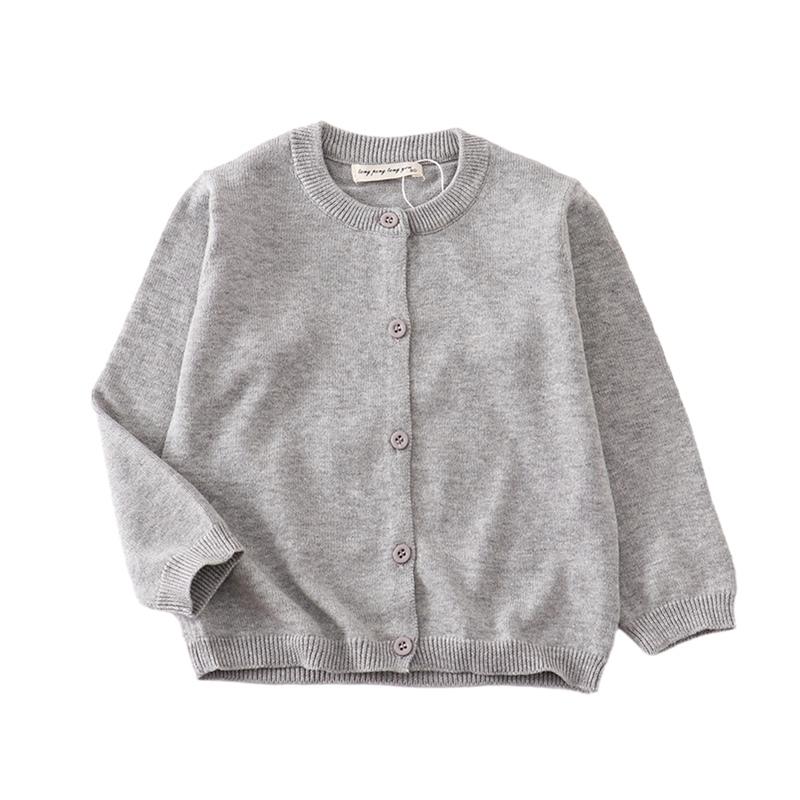 1-7 Yaş Çocuk Düğmeli Hırka Süveter Örgü İnce Mont