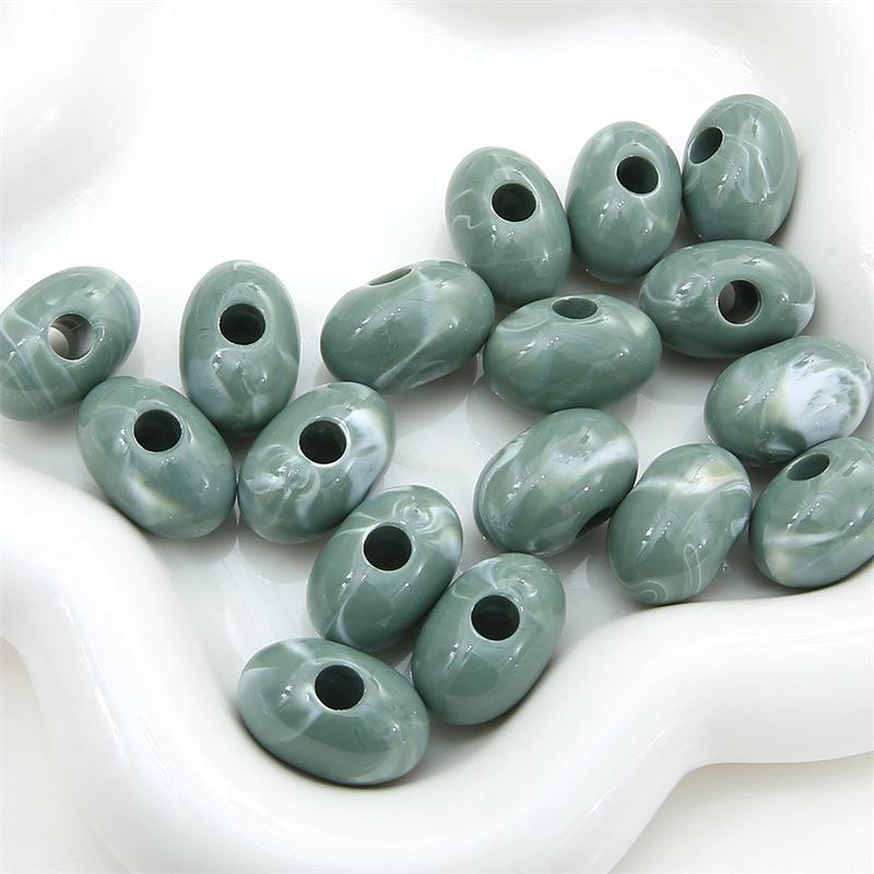 Two-Tone Acrylic Oval Bead for DIY Ancient Style Bracelets and Necklaces