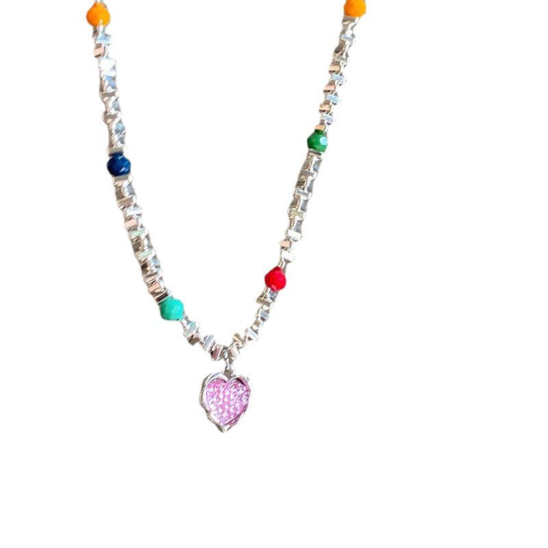 Colorful Beaded Summer Necklace – Fresh, Versatile, and Sweet Clavicle Chain