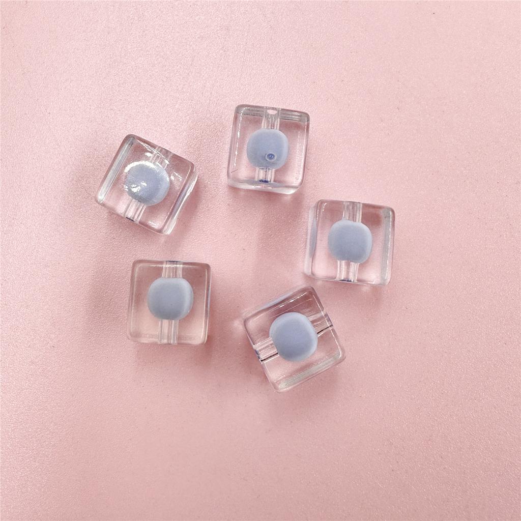 Moda Semplice Quadrato 12mm Braccialetto Fai da Te Moda Viso Luminoso Accessori Gioielli Acrilico Fatto a Mano Trasparente 5 Pezzi Materiale per Creazione Gioielli Squisiti