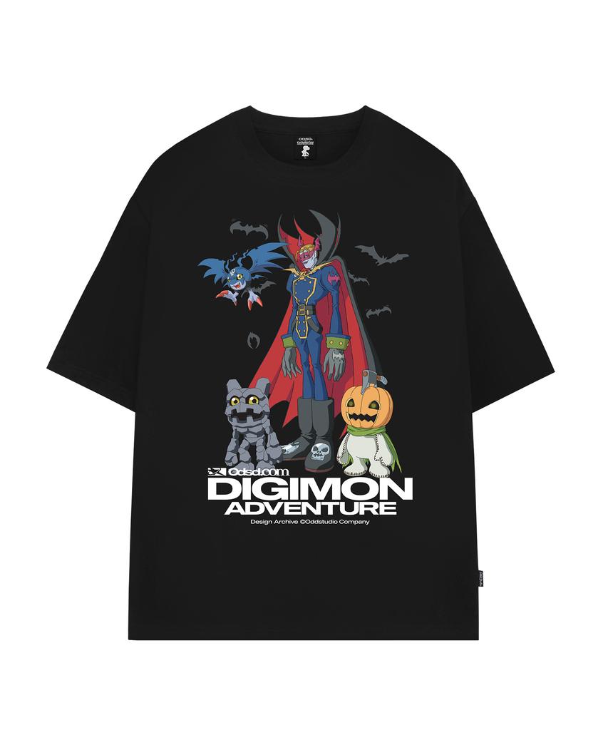 ODDSTUDIO [Digimon Adventure] Vamdemon, Gottsumon, And Pumpmon Overfit T-Shirt - 3 Colors