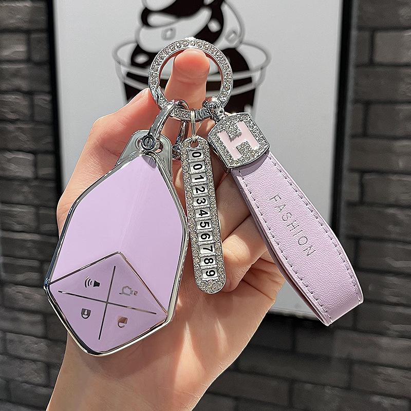 Chang'an Dark Bluesl03Smart Key Case Dedicated2022Dark Blue Key Case Protective Cover Metal Casing Buckle High-End