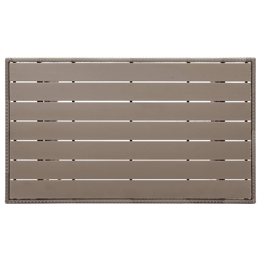 Garden Table Gray 120x70x66 cm Poly Rattan