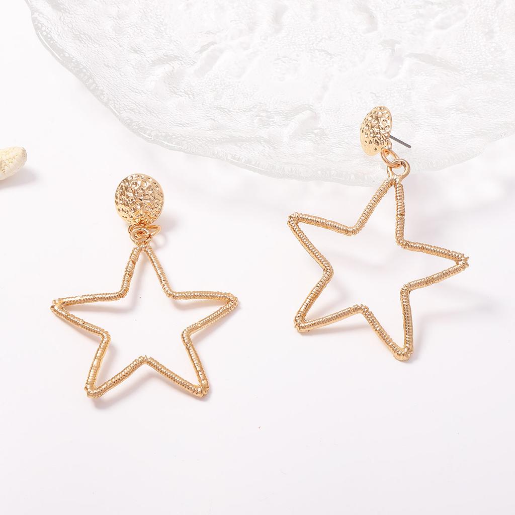 Fashion Trend, Personalized Hollow Five-pointed Star Earrings, Earrings Show White Age Reduction, Sweet and Cool Style, Daily Commuter Women's Models
