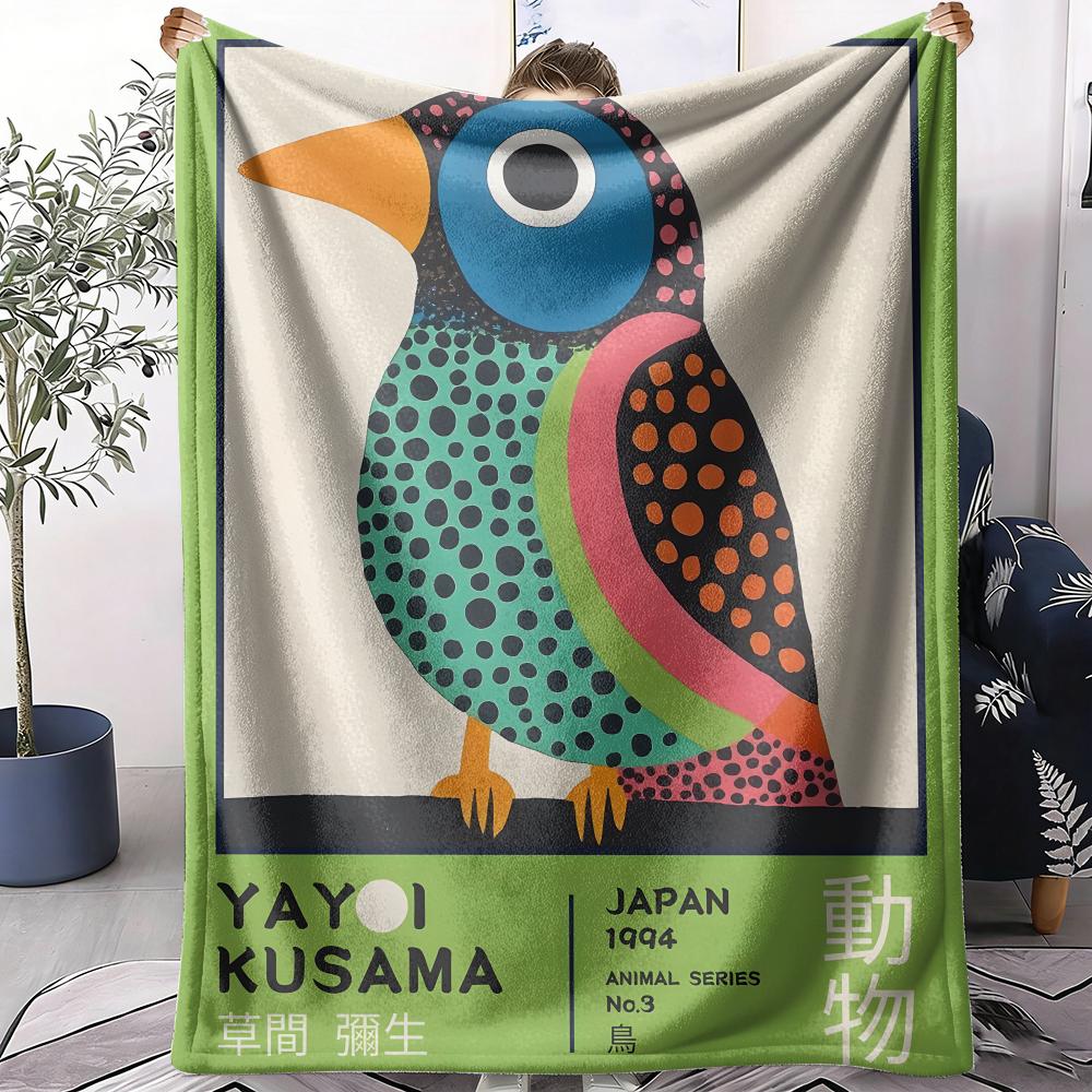 Y-Yayoi K-Kusama Throw Soft Flannel Throw Summer AC Blanket Lightweight Cool Nap Blanket for Sofa Bed Couch Travel 75X95CM