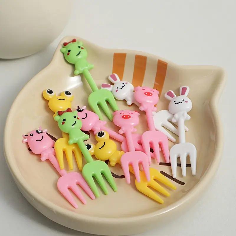 Kids' Cartoon Frog Fork Set: Creative Anime Bento Picks - Japanese Style