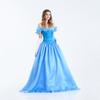 Blue Princess Dress Stage Costume Halloween Cosplay Costume Cinderella Costume