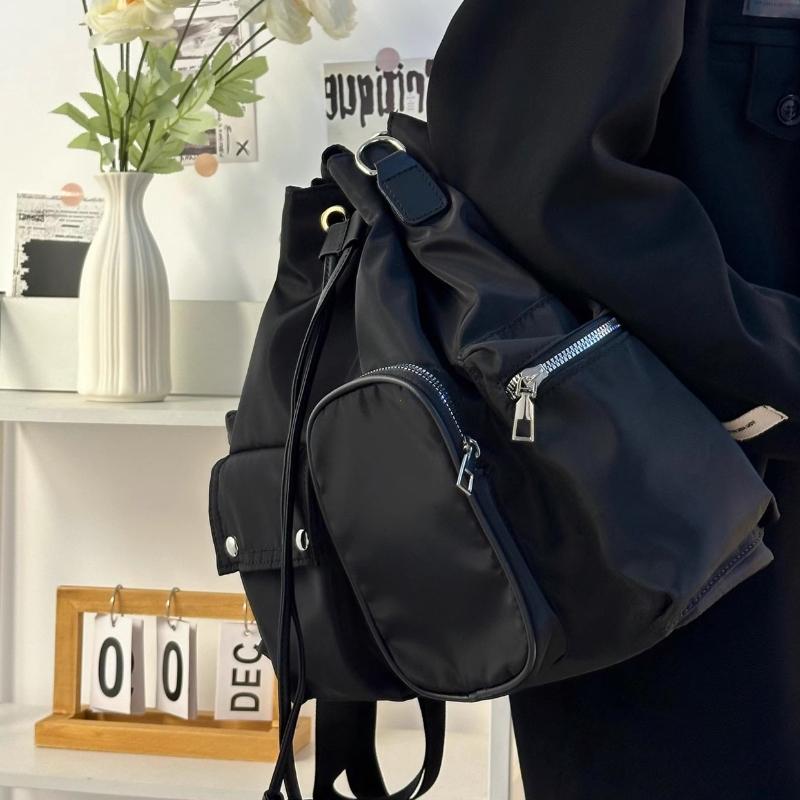 Sweet Cool Nylon Backpack Women's Lightweight Shoulder Crossbody Bag Dual Strap Casual Sle Fashionable Trendy Design Backpacks