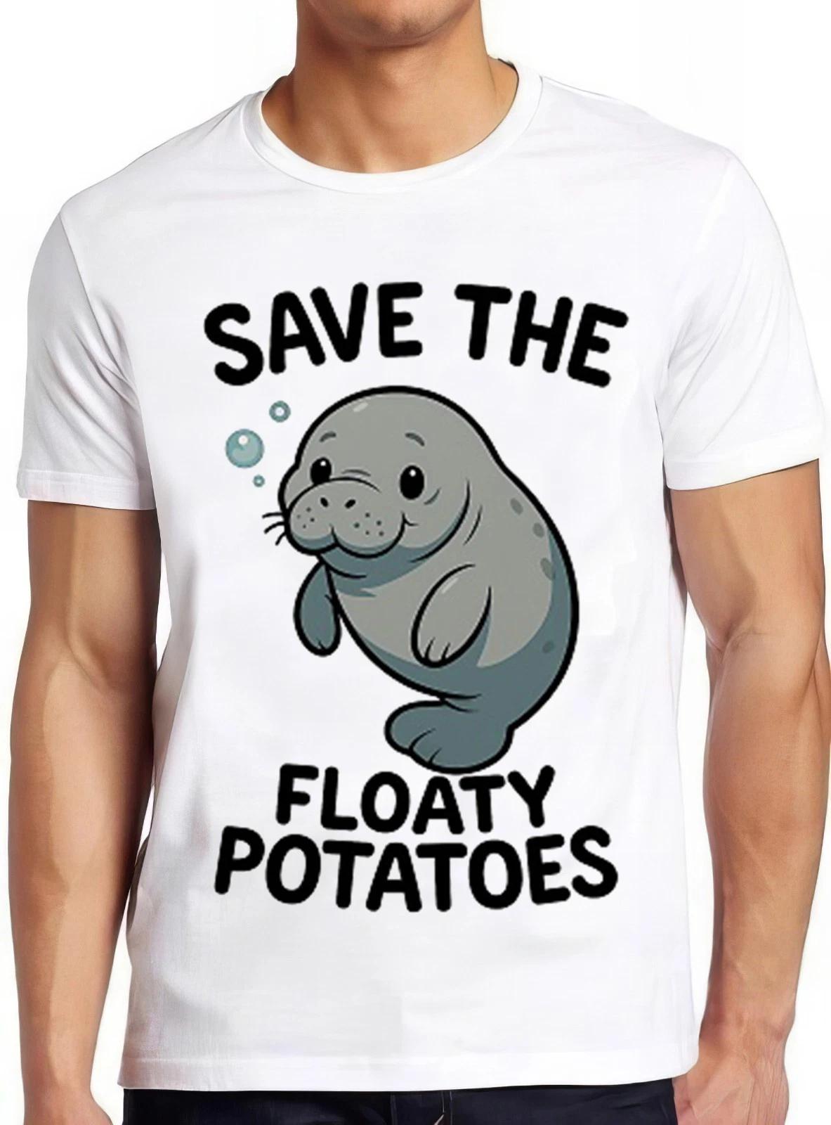 The Floaty Potatoes Manatee Funny Chubby Mermaids Meme Gift Tee T Shirt 2663 XS